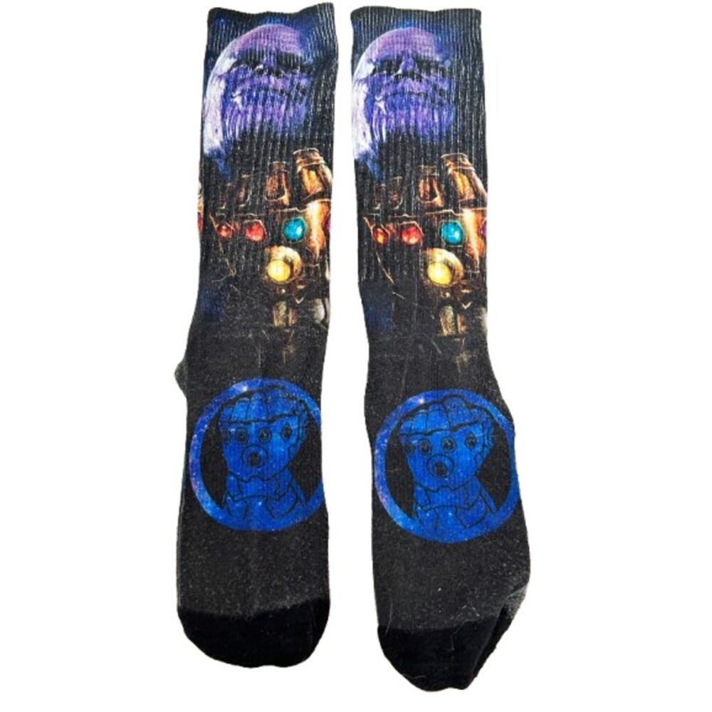 MARVEL Avengers Thanos Infinity Gauntlet Crew Socks Mens Size 6-12